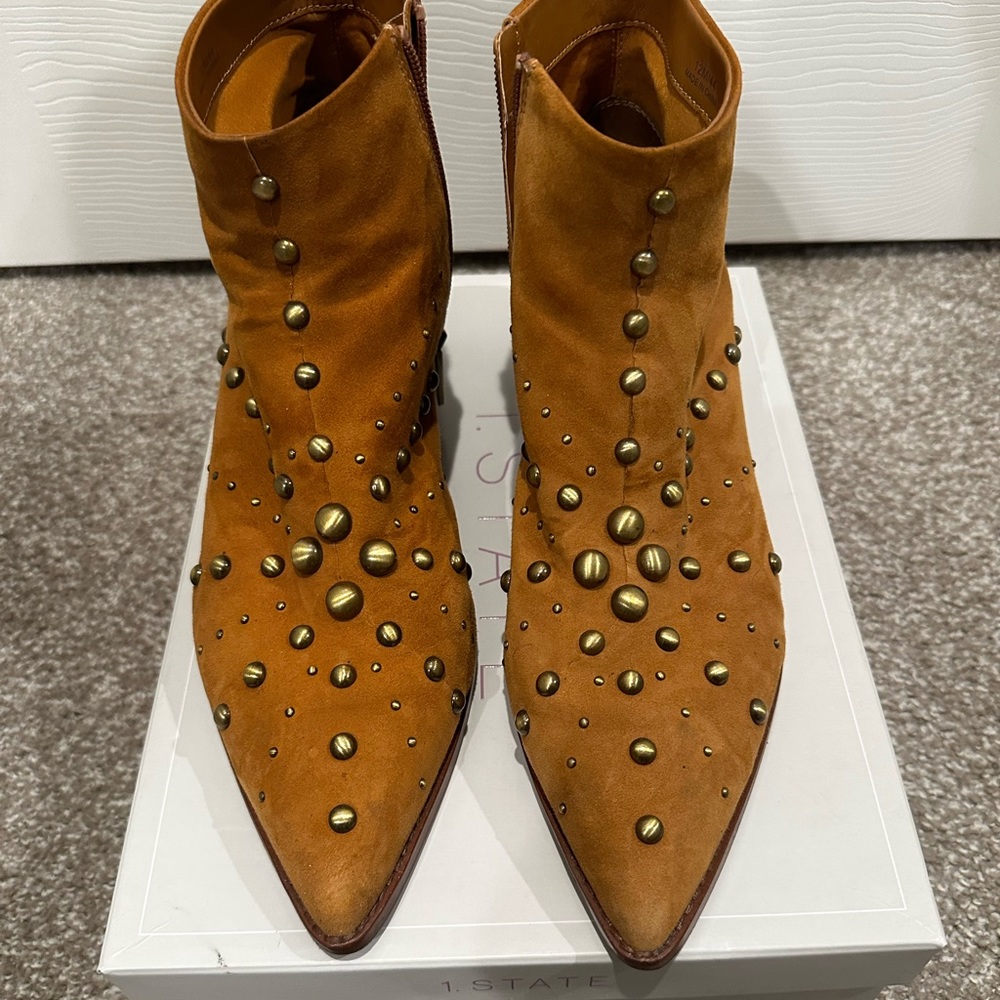 Women - Size 12 - Tan Suede - Jeweled Booties